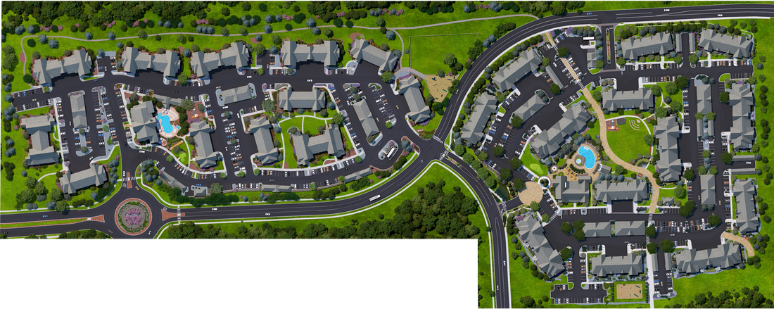 Aerial view of Lodge at Black Forest grounds